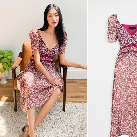 Ditsy Floral Pleated Midi Dress - Picture 2 of 4